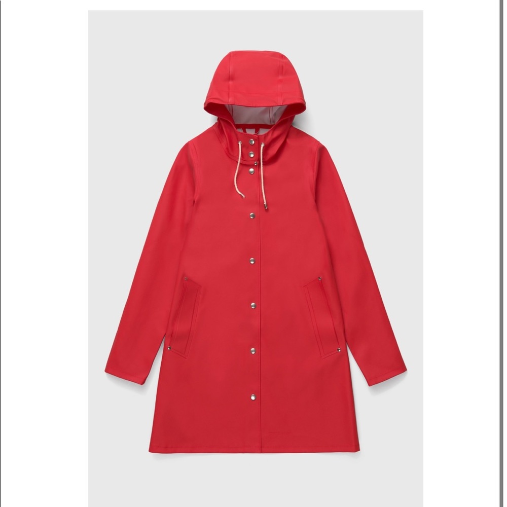 Stutterheim Mosebacke Raincoat Jacket in Red